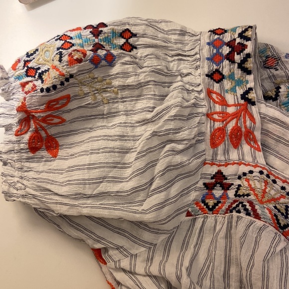 Johnny Was Mareen Puff-Sleeve Striped Peasant Top - Picture 7 of 9